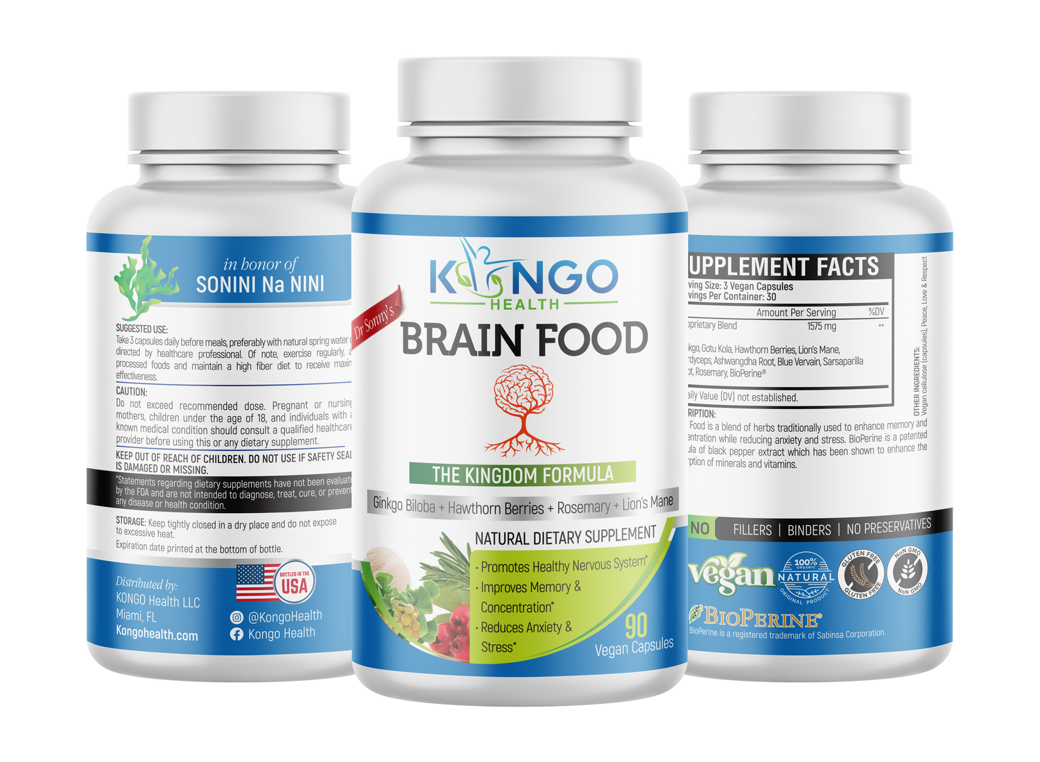 Dr. Sonny's Brain Food (90 capsules) — Kongo Health